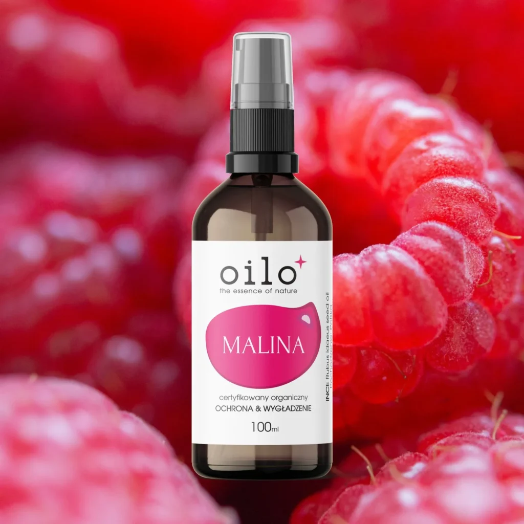 Olej z pestek malin Oilo 100 ml wśród malin