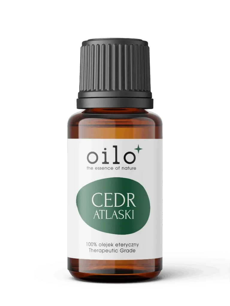 Olejek cedrowy Oilo – butelka z etykietą, zdjęcie produktu