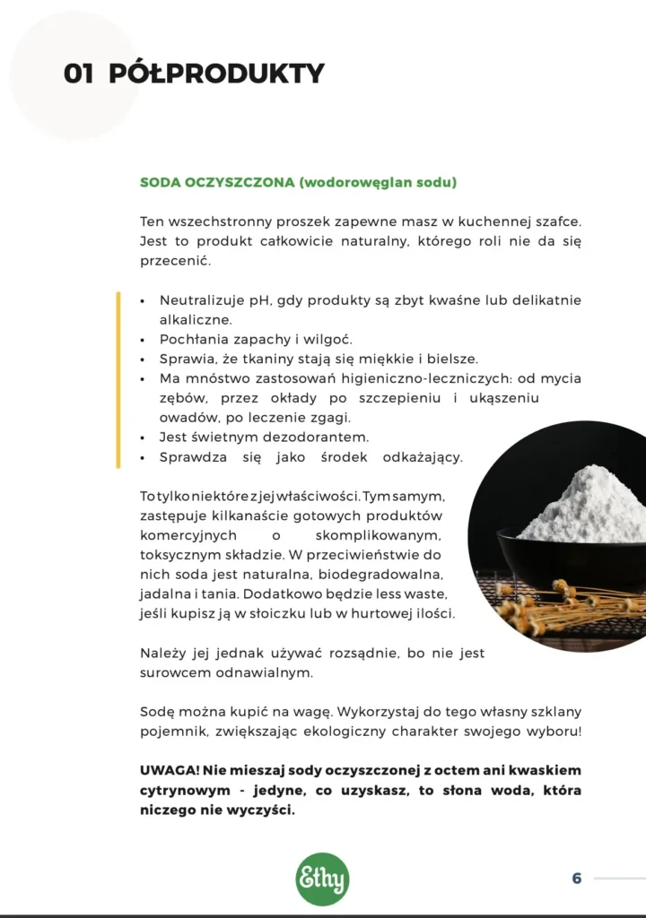 EKO Sprzątanie – strona e-booka o sodzie oczyszczonej