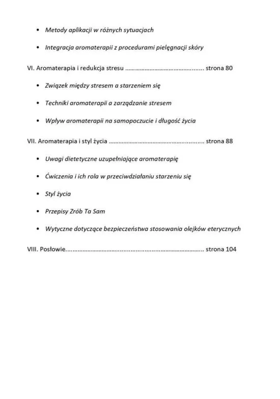 Spis treści przewodnika Aromaterapii Anty-Aging – strona 2