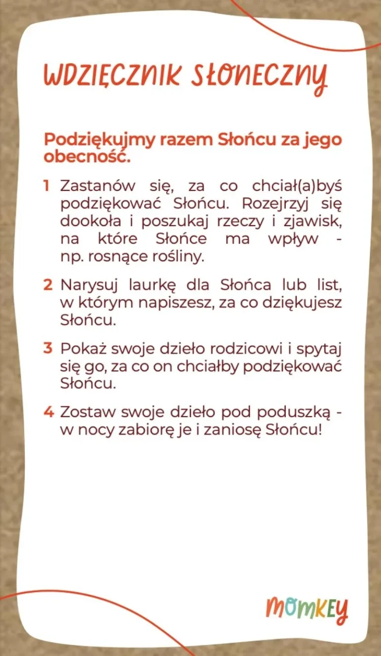 Instrukcja zadania z karty Momkey – malowanie Słońca