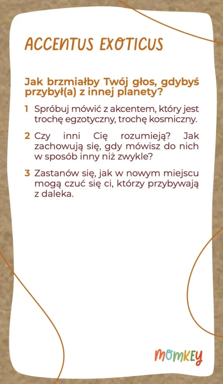 Instrukcja zadania z karty Momkey – rozmowa w innym języku