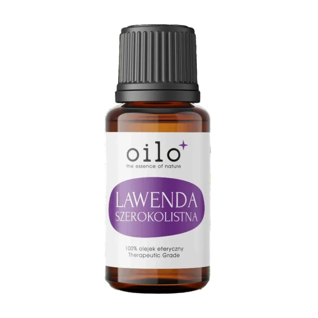 Olejek lawendowy (lawenda szerokolistna) — butelka z przodu, etykieta