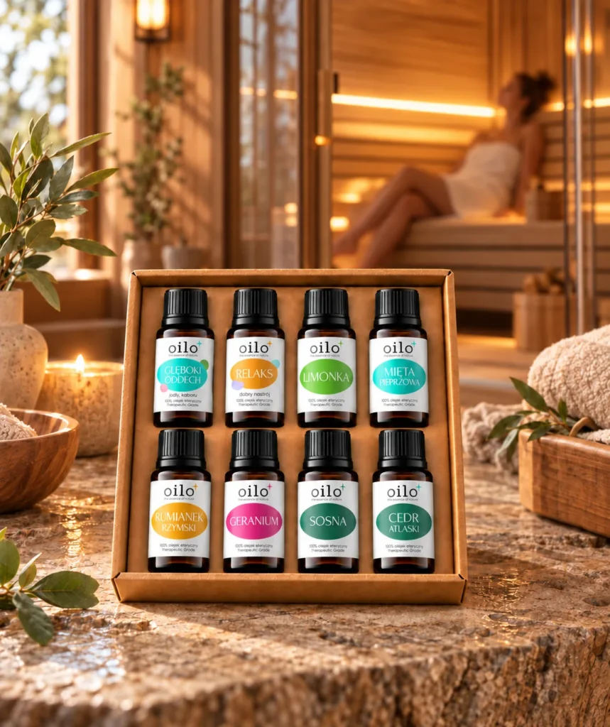 Zestaw olejków eterycznych Aroma Sauna - zdjęcie w saunie