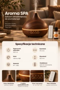 Dyfuzor ultradźwiękowy do aromaterapii AROMA SPA - specyfikacja
