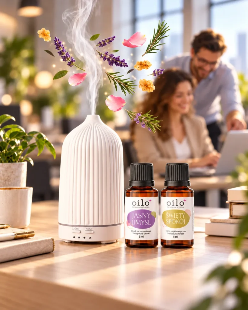 Zdjęcie dyfuzora do aromaterapii i olejków Oilo w biurze