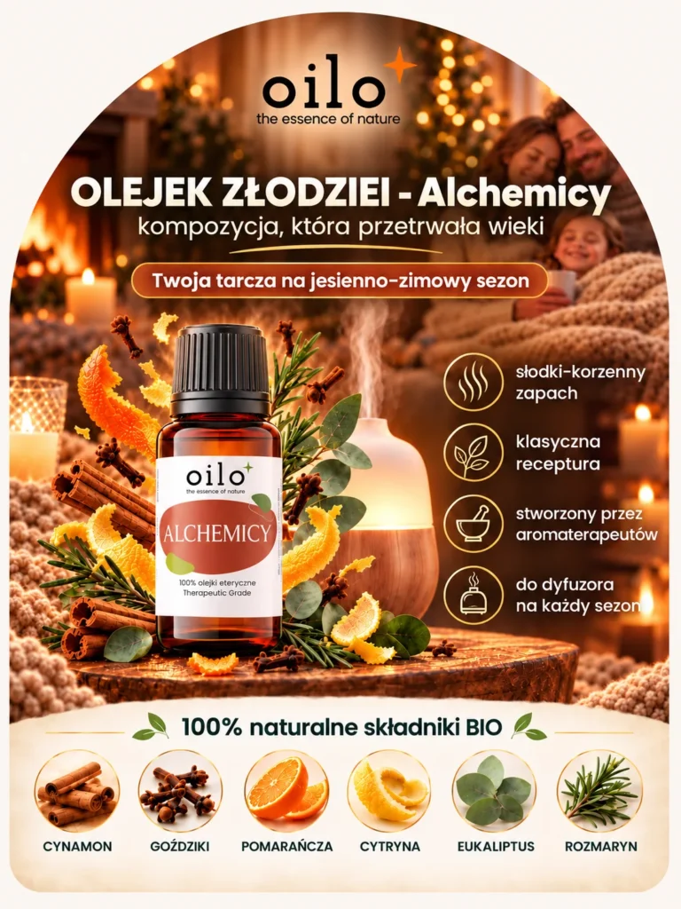 Alchemicy – grafika „Olejek Złodziei” z opisem na sezon jesienno-zimowy