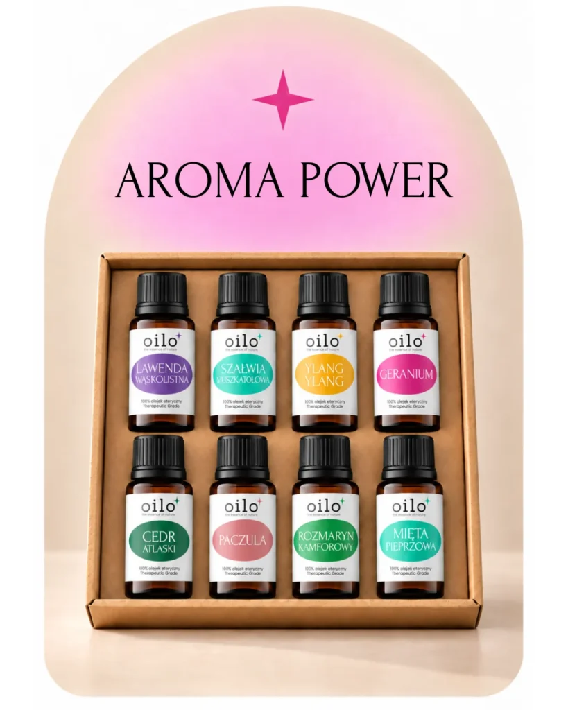 Aroma Power – grafika na łuku z zestawem 8 olejków eterycznych