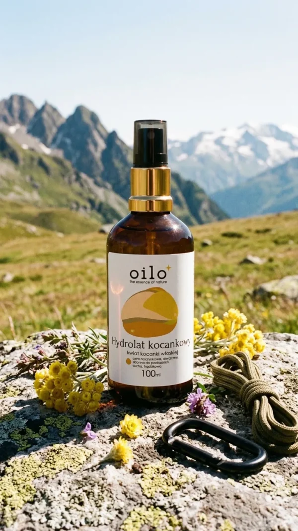 Hydrolat kocankowy 100 ml na górskiej łące z kwiatami kocanki