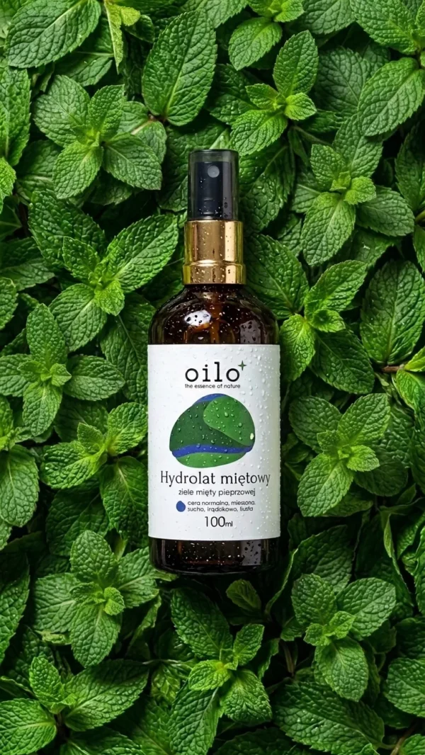 Hydrolat miętowy 100 ml w gąszczu liści mięty