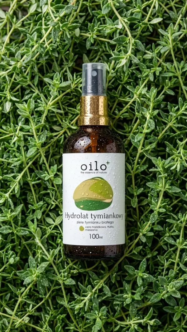 Hydrolat tymiankowy 100 ml na zielonych gałązkach tymianku