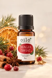 Mieszanka Magia Świąt 5 ml wśród plastrów pomarańczy, jagód i cynamonu