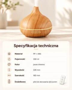 Dyfuzor ultradźwiękowy AROMA SPA - specyfikacja