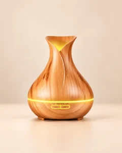 Dyfuzor Aroma Tulipan z jasnego drewna w kształcie tulipana – mockup