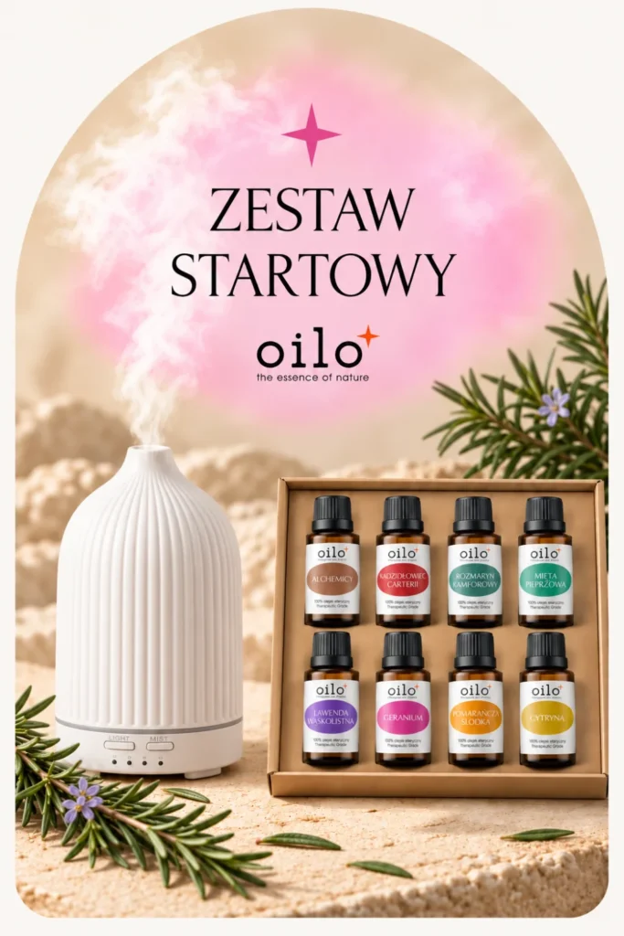 Zestaw Startowy – ceramiczny dyfuzor Aroma Ceramic w prążki i 8 olejków w pudełku